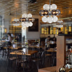 Sputnik Bubbles Chandelier Clear Ribbed Balls With Smoky Smooth Balls - BeyPan