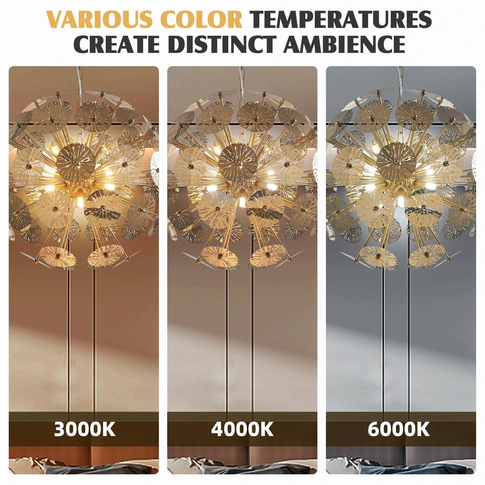 Sputnik Chandelier Dandelion Shape Hollow Out Steel Plates - BeyPan