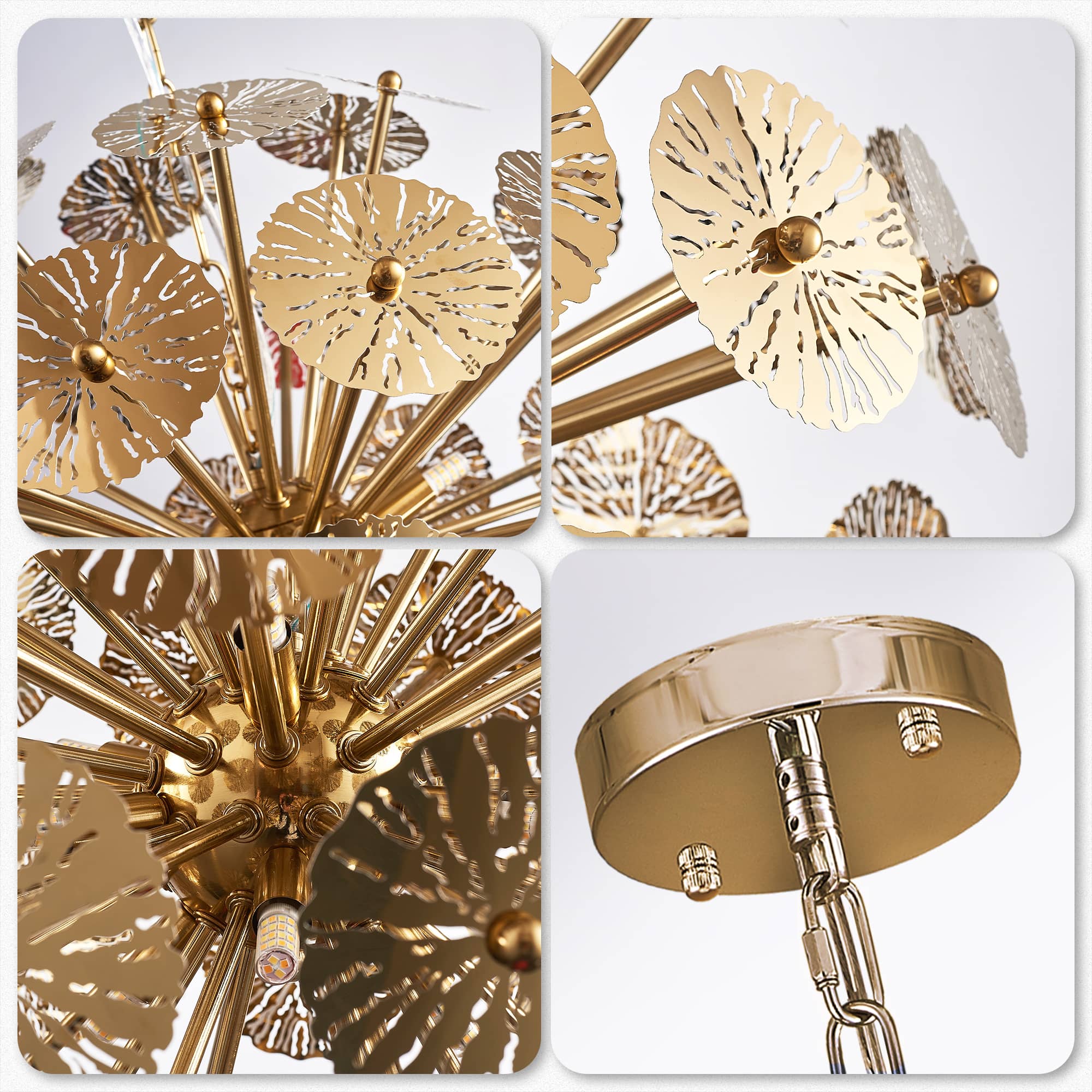 Sputnik Chandelier Dandelion Shape Hollow Out Steel Plates - BeyPan