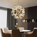 Sputnik Crystal Chandelier Gold Sphere Crystal Flower - BeyPan