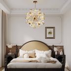 Sputnik Crystal Chandelier Gold Sphere Crystal Flower - BeyPan