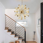 Sputnik Crystal Chandelier Gold Sphere Crystal Flower - BeyPan