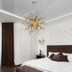 Sputnik Shape Blown Glass Chandelier Electroplating Golden And Silver D26Inch - BeyPan
