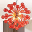Sputnik Shape Blown Glass Chandelier Red Color Ball Knob End - BeyPan