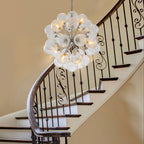 Sputnik Shape Bubbles Chandelier Clear Swirl Ribbed Texture - BeyPan