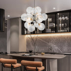 Sputnik Shape Bubbles Chandelier Clear Swirl Ribbed Texture - BeyPan