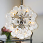 Sputnik Shape Bubbles Chandelier Clear Swirl Ribbed Texture - BeyPan