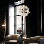 Sputnik Shape Bubbles Chandelier Clear Swirl Ribbed Texture - BeyPan