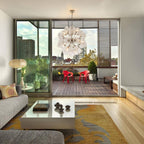 Sputnik Shape Bubbles Chandelier Clear Swirl Ribbed Texture - BeyPan