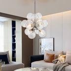 Sputnik Shape Bubbles Chandelier Clear Swirl Ribbed Texture - BeyPan