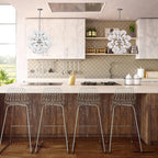 Sputnik Shape Bubbles Chandelier Clear Swirl Ribbed Texture - BeyPan