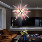 Starburst Chandelier Pink Icicles Glass - BeyPan