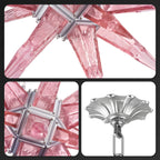 Starburst Chandelier Pink Icicles Glass - BeyPan