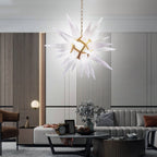 Starburst Chandelier White Icicles Glass - BeyPan