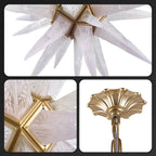 Starburst Chandelier White Icicles Glass - BeyPan