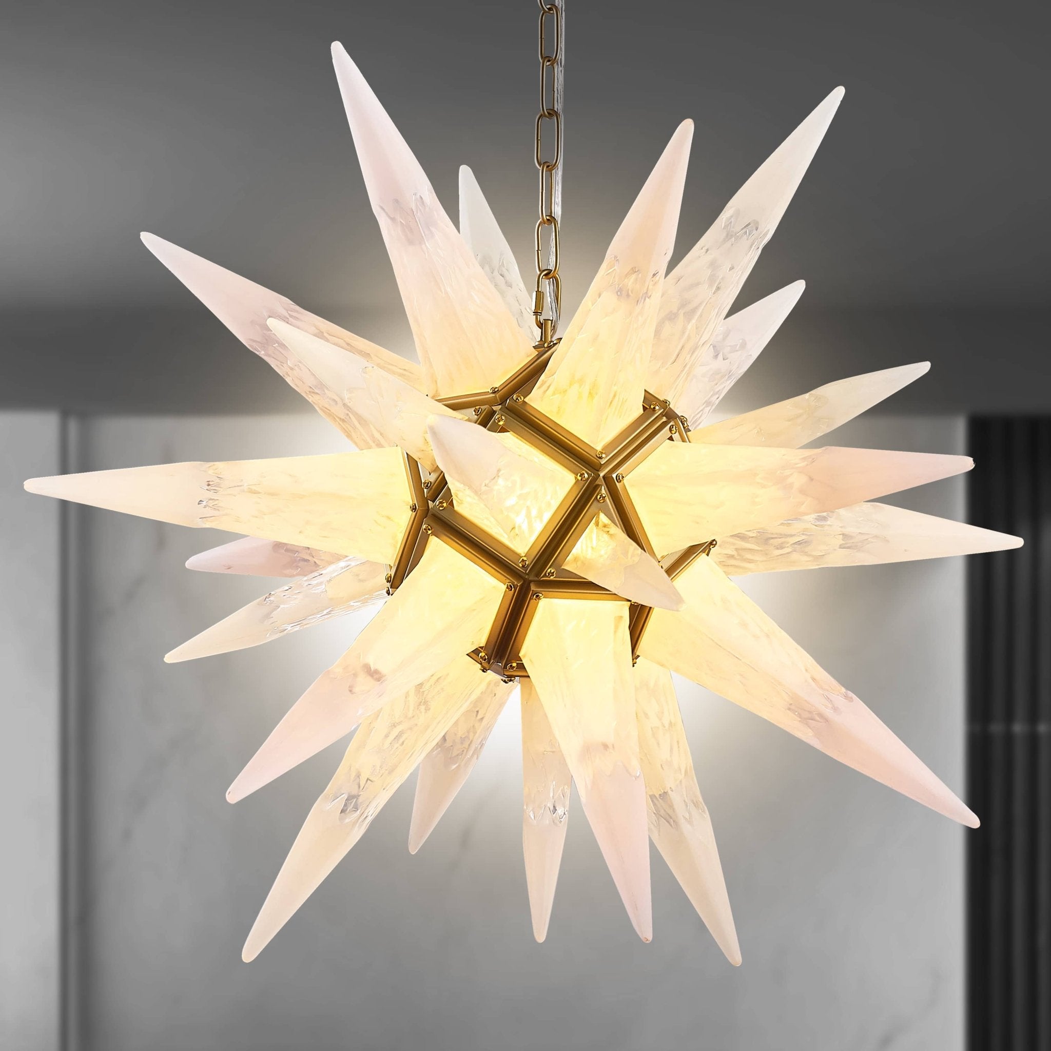 Starburst Chandelier White Icicles Glass - BeyPan Hauptbild