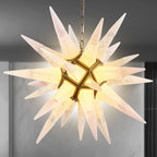 Starburst Chandelier White Icicles Glass - BeyPan