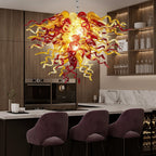 Sun Flare Blown Glass Chandelier Amber With Red - BeyPan