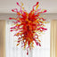 Sun Flare Blown Glass Chandelier Red Amber And Violet - BeyPan