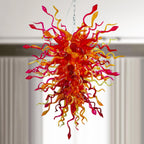Sun Flare Blown Glass Chandelier Red Amber And Violet - BeyPan