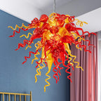 Sun Flare Blown Glass Chandelier Red With Amber - BeyPan