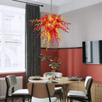 Sun Flare Blown Glass Chandelier Red With Amber - BeyPan