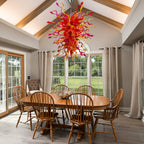 Sunset Hues Hand Blown Glass Chandelier - Fiery Artistic Lighting - BeyPan