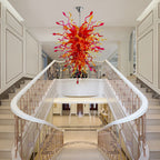 Sunset Hues Hand Blown Glass Chandelier - Fiery Artistic Lighting - BeyPan
