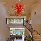 Sunset Hues Hand Blown Glass Chandelier - Fiery Artistic Lighting - BeyPan