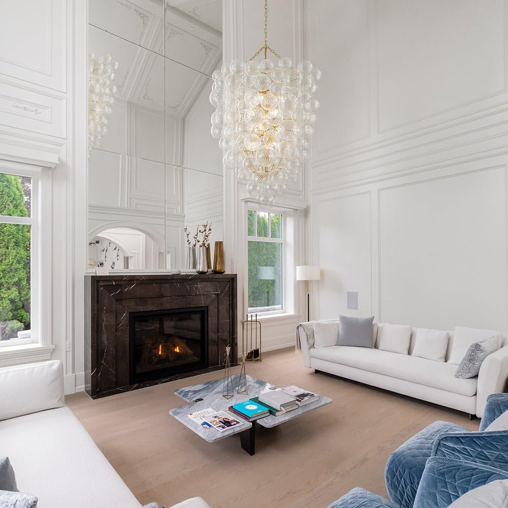 Talia Style Bubbles Chandelier Clear Ball Ribbed Texture - BeyPan