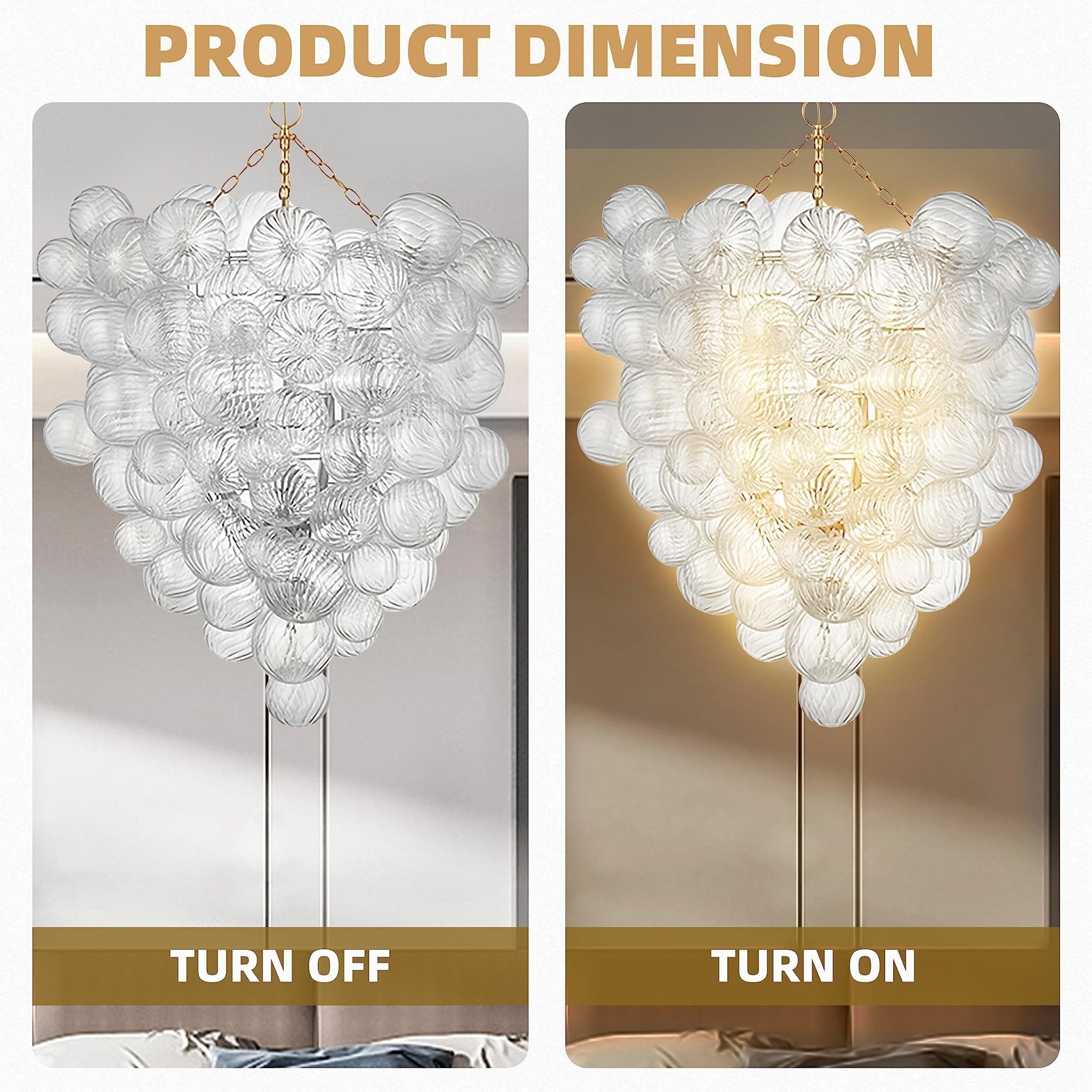 Talia Style Bubbles Chandelier Clear Ball Ribbed Texture - BeyPan