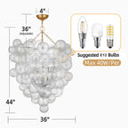 Talia Style Bubbles Chandelier Clear Ball Ribbed Texture - BeyPan