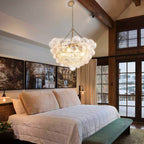 Talia Style Modern Bubbles Chandelier Ribbed Clear Glass Ball - BeyPan