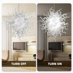 Translucent White Opal Art Glass Pendant Light Sculptural Modern Ceiling Fixture Chihuly Style Hand Blown Glass Chandelier - BeyPan
