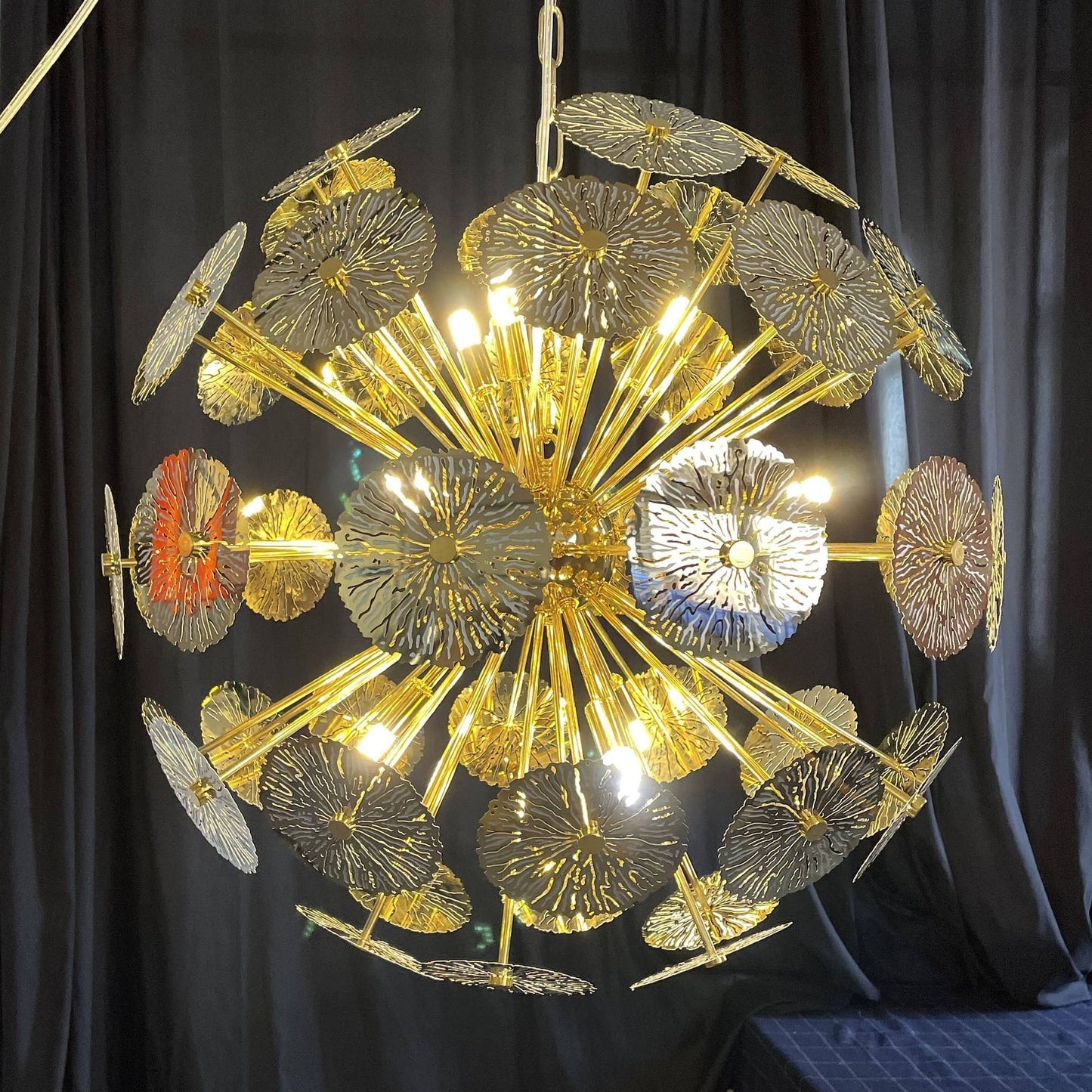 Sputnik Dandelion Hollow Out Steel Plates Chandelier