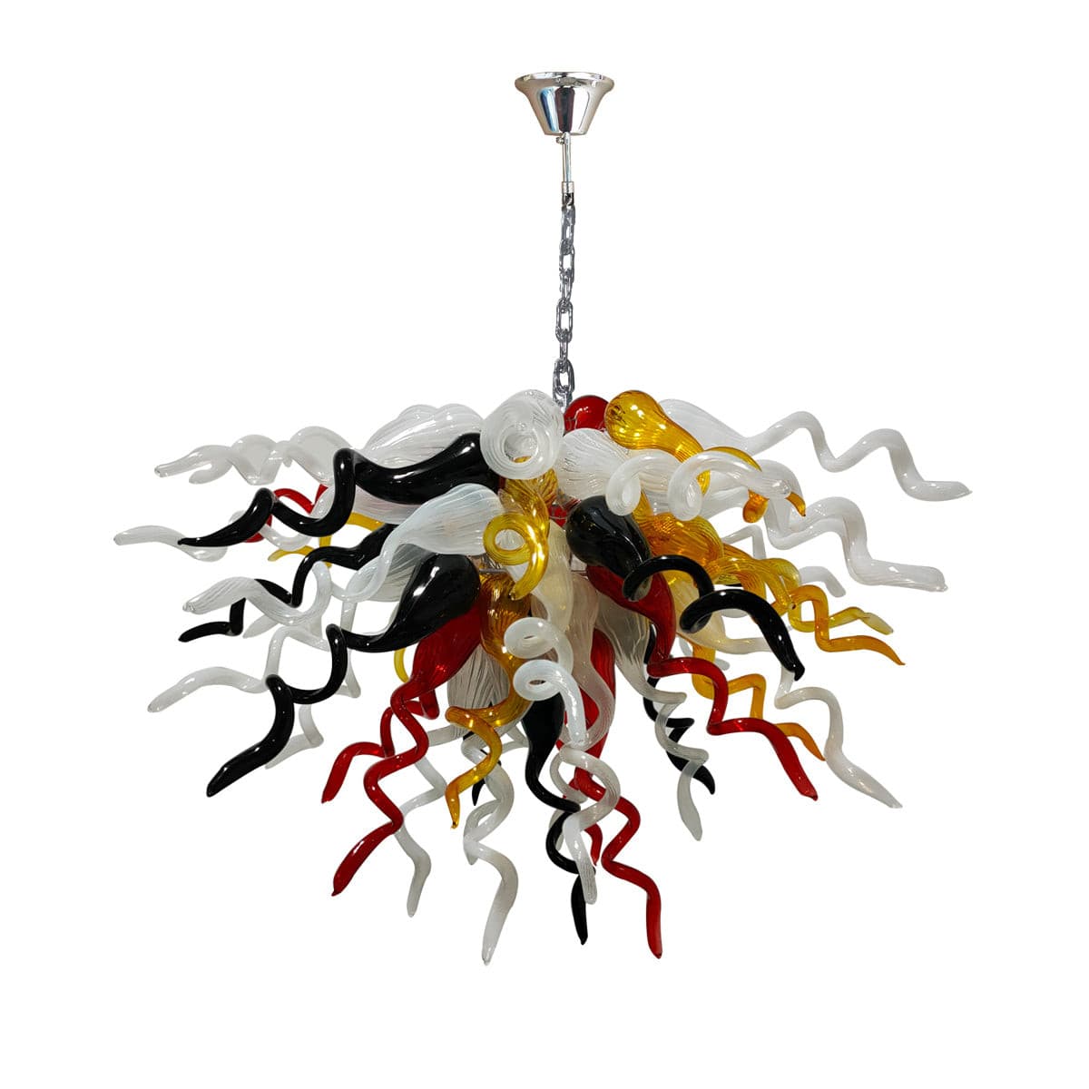 Urban Ember Artisan Blown Glass Chandelier - Bold Multi-Color Starburst - BeyPan