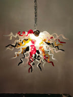 Urban Ember Artisan Blown Glass Chandelier - Bold Multi-Color Starburst - BeyPan