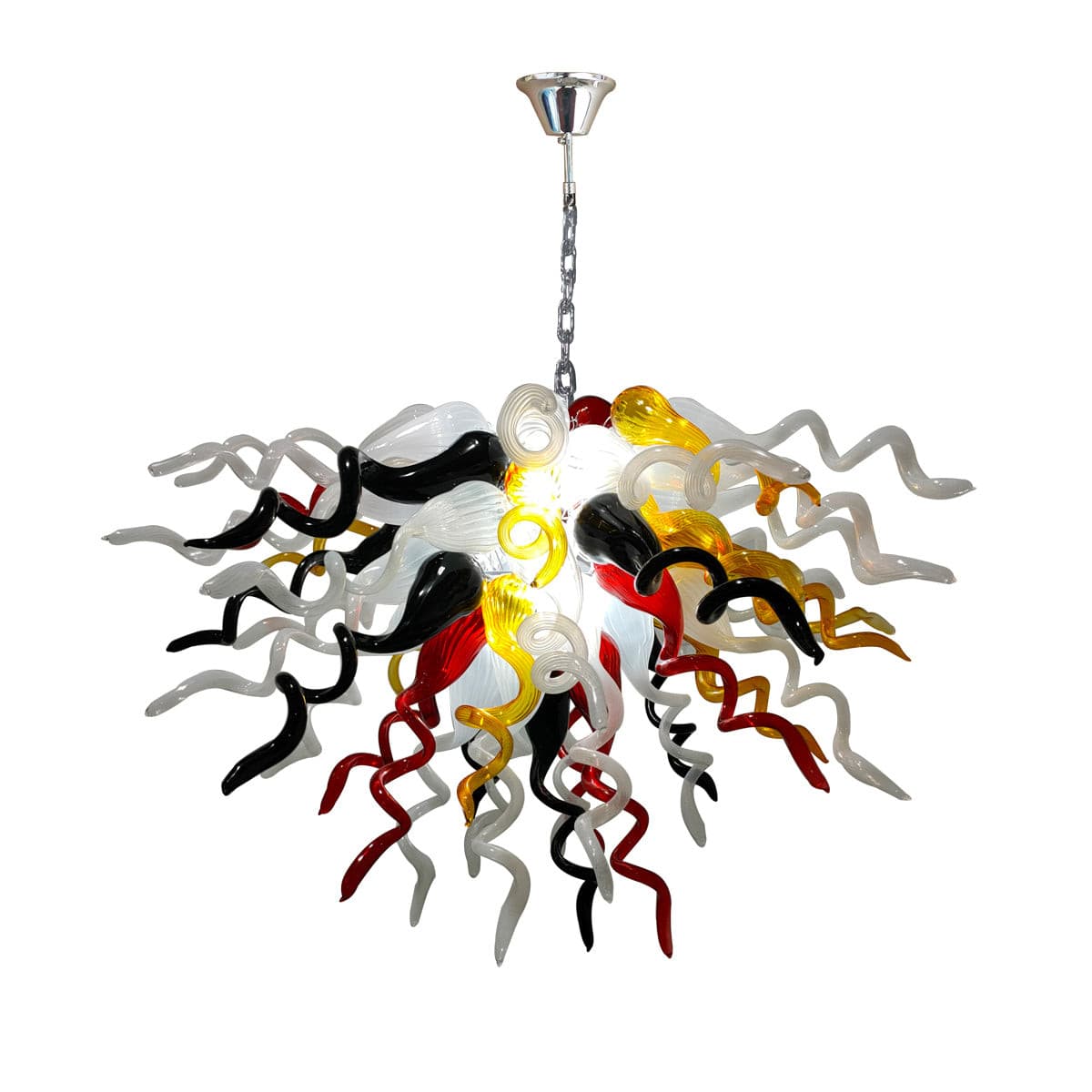 Urban Ember Artisan Blown Glass Chandelier - Bold Multi-Color Starburst - BeyPan