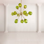 Veridian Jewel Sputnik Chandelier - Faceted Emerald Glass Shades - BeyPan