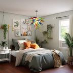 Vibrant Artistic Hand Blown Glass Chandelier - Modern Colorful Lighting - BeyPan
