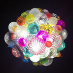 Vibrant Hand-Blown Glass Bubble Chandelier - Colorful Sculpture Art Decor Pendant - BeyPan