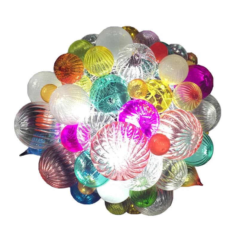 Vibrant Hand-Blown Glass Bubble Chandelier - Colorful Sculpture Art Decor Pendant - BeyPan Hauptbild