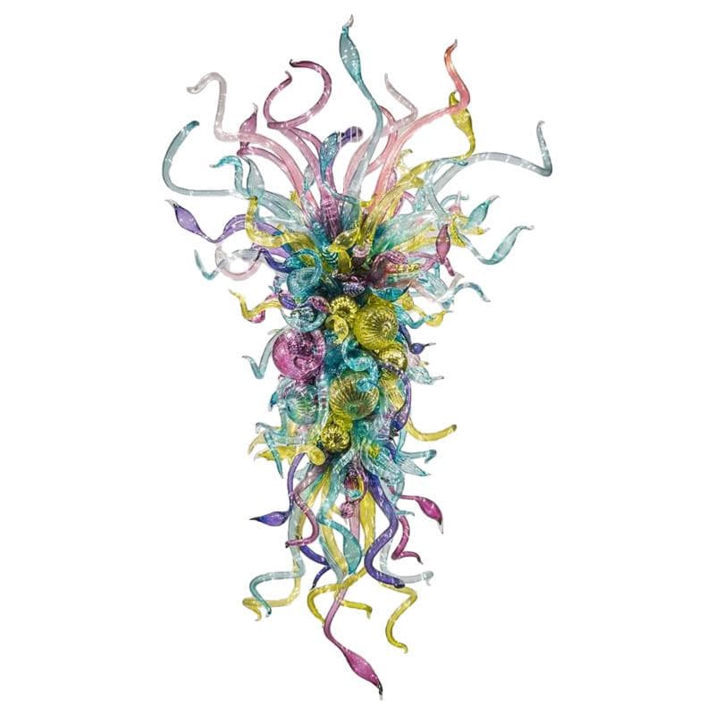 Vibrant Prism Murano Style Blown Glass Chandelier - Modern Multi-Color - BeyPan Hauptbild