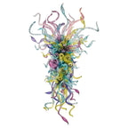 Vibrant Prism Murano Style Blown Glass Chandelier - Modern Multi-Color - BeyPan