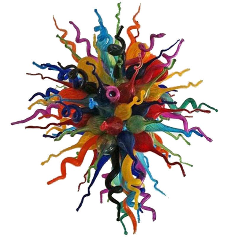 Vibrant Spectrum Murano Style Glass Chandelier - Modern Hand-Blown Multi-Color - BeyPan
