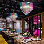Vintage Rainbow Murano Style Glass Prisms Tiered Chandelier - BeyPan