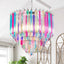 Vintage Rainbow Murano Style Glass Prisms Tiered Chandelier - BeyPan