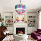 Vintage Rainbow Murano Style Glass Prisms Tiered Chandelier - BeyPan