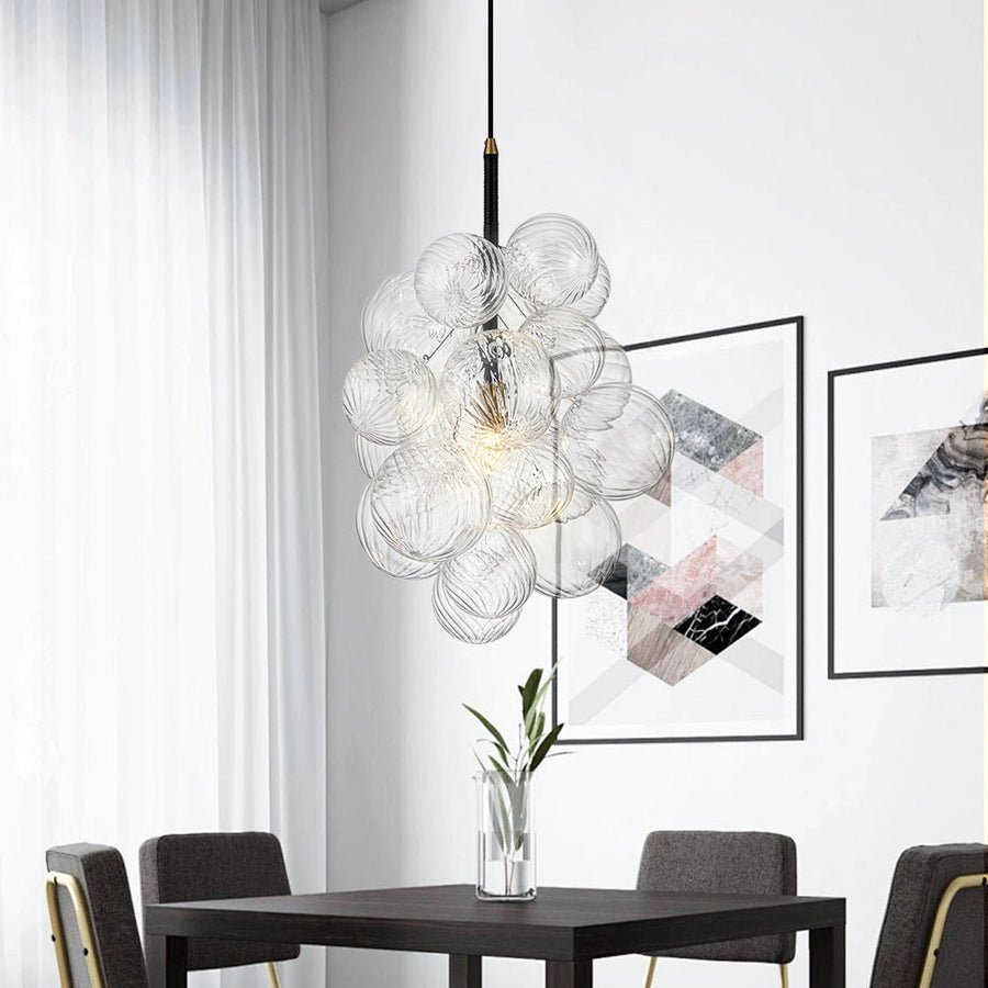 Waterfall Clear Ribbed Glass Bubbles Chandelier-Wotis Zweitbild