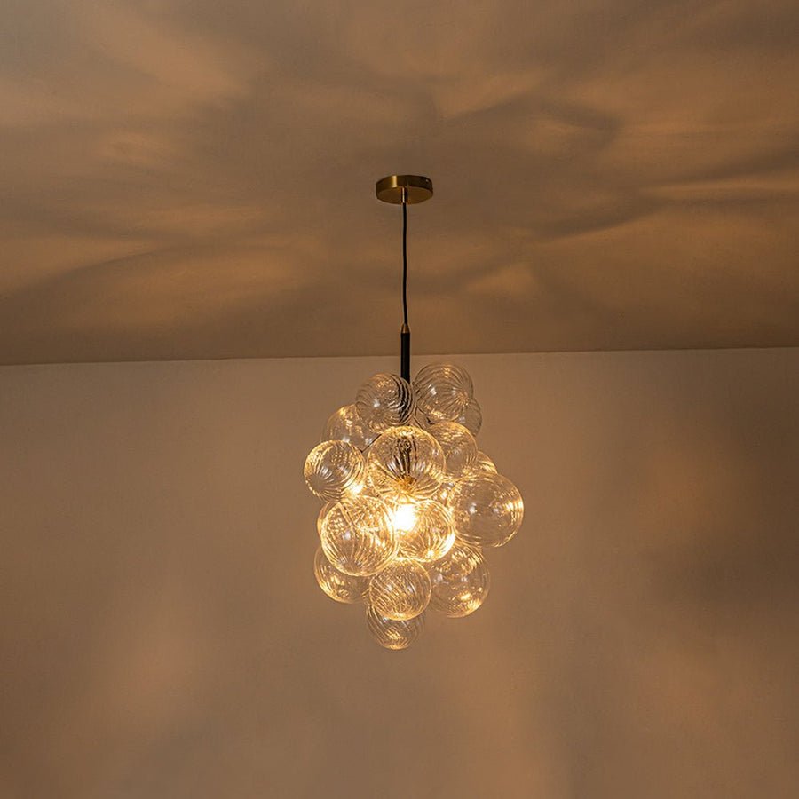 Waterfall Clear Ribbed Glass Bubbles Chandelier-Wotis - BeyPan